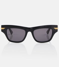 Солнцезащитные очки в квадратной оправе из ацетата Bottega Veneta, черный