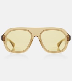 Солнцезащитные очки-авиаторы в оправе Bottega Veneta, желтый