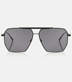 Солнцезащитные очки-авиаторы квадратной формы Bottega Veneta, черный