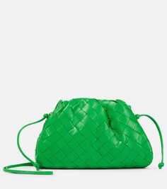 Кожаный мини-клатч Pouch Bottega Veneta, зеленый