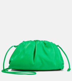 Кожаный мини-клатч Pouch Bottega Veneta, зеленый