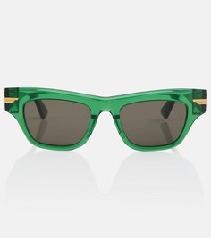 Солнцезащитные очки в квадратной оправе из ацетата Bottega Veneta, зеленый