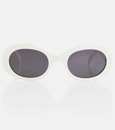 Круглые солнцезащитные очки Celine, белый