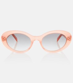 Солнцезащитные очки в овальной оправе Triomphe 01 Celine, розовый