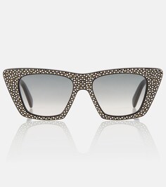 Украшенные солнцезащитные очки «кошачий глаз» Celine, разноцветный