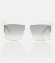 Солнцезащитные очки в квадратной оправе Celine, белый