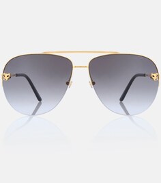 Солнцезащитные очки-авиаторы Panthère de Cartier Cartier, золотой