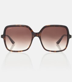 Солнцезащитные очки в квадратной оправе C de Cartier Cartier, коричневый