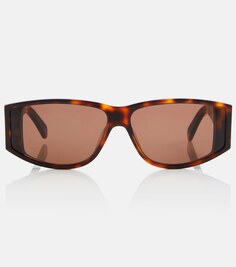 Солнцезащитные очки прямоугольной формы Celine, коричневый