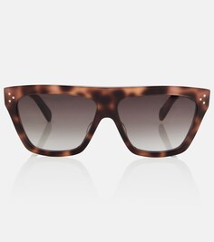 Солнцезащитные очки прямоугольной формы Celine, коричневый