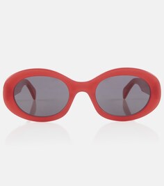 Солнцезащитные очки в овальной оправе Triomphe 01 Celine, красный
