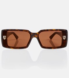 Солнцезащитные очки Panthère de Cartier прямоугольной формы Cartier, коричневый