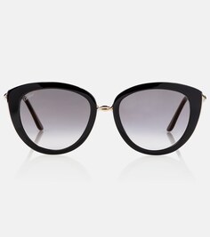 Солнцезащитные очки Trinity в оправе «кошачий глаз» Cartier, черный