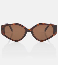 Овальные солнцезащитные очки Celine, коричневый