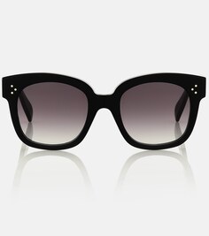 Солнцезащитные очки в D-образной оправе из ацетата Celine, черный