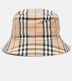 Панама из хлопка в клетку Vintage Check Burberry, бежевый