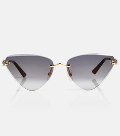 Солнцезащитные очки «кошачий глаз» Cartier, золотой