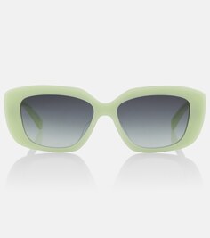 Солнцезащитные очки в прямоугольной оправе Triomphe 04 Celine, зеленый