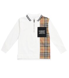 Рубашка поло из хлопка в клетку Vintage Check Burberry, белый