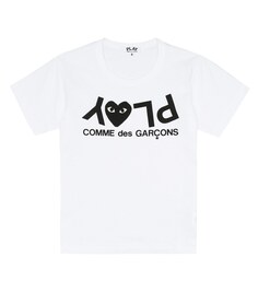 Хлопковая футболка с логотипом Play Comme des Garçons Play, белый