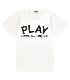 Хлопковая футболка с логотипом Play Comme des Garçons Play, белый