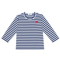 Полосатая футболка из хлопкового джерси Comme des Garçons Play, синий