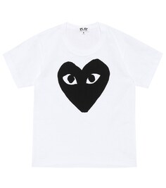 Хлопковая футболка с логотипом Big Heart Comme des Garçons Play, белый
