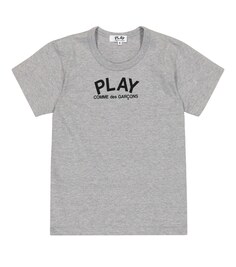 Хлопковая футболка с логотипом Play Comme des Garçons Play, серый