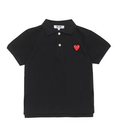 Рубашка поло из хлопка с логотипом Heart Comme des Garçons Play, черный