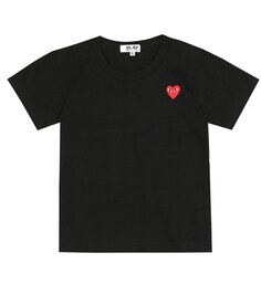 Хлопковая футболка с логотипом Heart Comme des Garçons Play, черный
