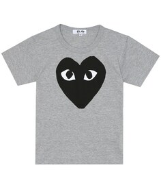 Хлопковая футболка с логотипом Big Heart Comme des Garçons Play, серый