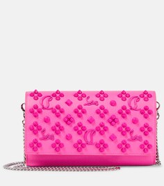 Кожаный кошелек Paloma на цепочке с украшением Christian Louboutin, розовый