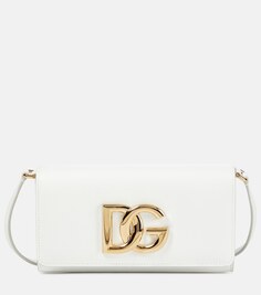 Кожаный клатч 3.5 с логотипом Dolce&amp;Gabbana, белый