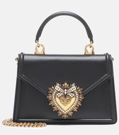 Маленькая кожаная сумка через плечо Devotion Dolce&amp;Gabbana, черный