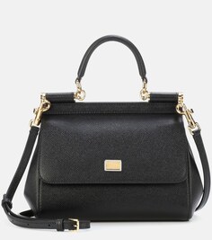 Маленькая сумка через плечо Sicily из кожи Dolce&amp;Gabbana, черный