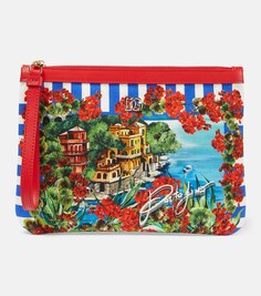 Холщовый клатч Portofino с принтом Dolce&amp;Gabbana, разноцветный