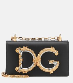 Маленькая кожаная сумка через плечо DG Girls Dolce&amp;Gabbana, черный