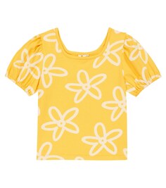 Хлопковая футболка с цветочным принтом Jellymallow, желтый