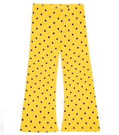 Расклешенные брюки из джерси в горошек Mini Rodini, желтый