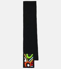Шерстяной шарф в рубчик из коллаборации с Fusalp Pucci, черный