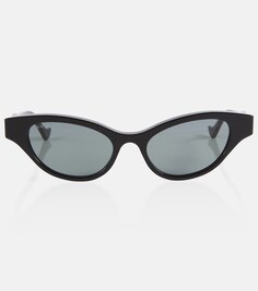 Украшенные солнцезащитные очки «кошачий глаз» Gucci, черный