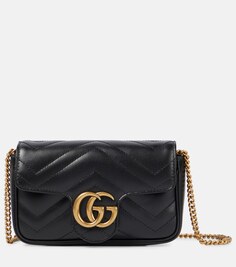 Сумка на плечо Supermini с логотипом GG Marmont Gucci, черный