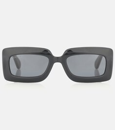 Солнцезащитные очки в прямоугольной оправе с двойной буквой G Gucci, черный