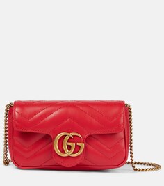 Сумка через плечо с логотипом GG Marmont Gucci, красный