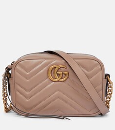 Мини-сумка через плечо GG Marmont Gucci, бежевый