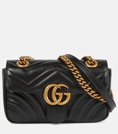 Мини-сумка через плечо GG Marmont Gucci, черный