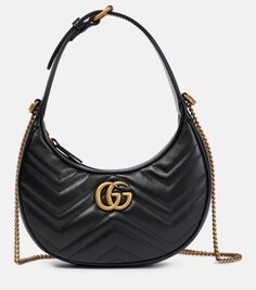 Мини-сумка через плечо GG Marmont Gucci, черный