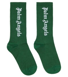 Хлопковые носки с логотипом Palm Angels, зеленый
