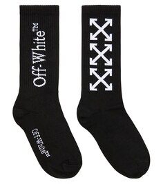 Жаккардовые носки из смесового хлопка Off-White, черный