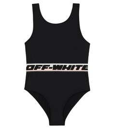 Купальник с логотипом Off-White, черный